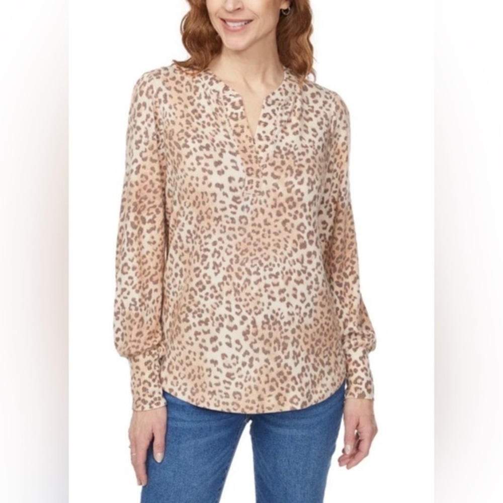Buffalo David Bitton Beige Leopard Blouse